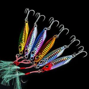 6x Jigging Lead Fish 7-50g Metal Fishing Lure 6 Colors Jig Hard Baits Jig Hook