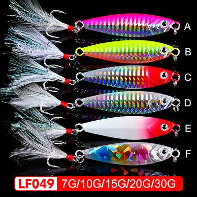 Lot 6pcs Jigging Lead Fish 7-30g Metal Fishing Lure 6 Color Jig
